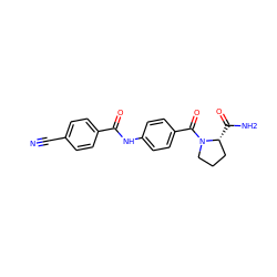 N#Cc1ccc(C(=O)Nc2ccc(C(=O)N3CCC[C@H]3C(N)=O)cc2)cc1 ZINC000084739955