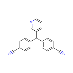 N#Cc1ccc(C(c2ccc(C#N)cc2)c2cccnc2)cc1 ZINC000028638665