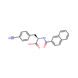 N#Cc1ccc(C[C@@H](NC(=O)c2ccc3ccccc3c2)C(=O)O)cc1 ZINC000049055797