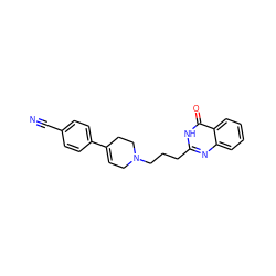 N#Cc1ccc(C2=CCN(CCCc3nc4ccccc4c(=O)[nH]3)CC2)cc1 ZINC000013581605