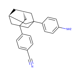 N#Cc1ccc(C23C[C@H]4C[C@@H](CC(c5ccc(N)cc5)(C4)C2)C3)cc1 ZINC000299859489