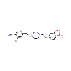 N#Cc1ccc(CCN2CCN(CCc3ccc4c(c3)COC4=O)CC2)cc1Br ZINC000095558364