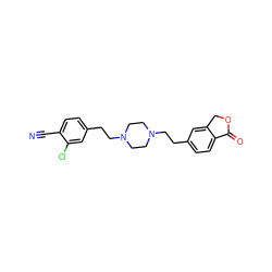 N#Cc1ccc(CCN2CCN(CCc3ccc4c(c3)COC4=O)CC2)cc1Cl ZINC000095607142