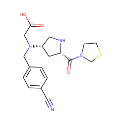 N#Cc1ccc(CN(CC(=O)O)[C@@H]2CN[C@H](C(=O)N3CCSC3)C2)cc1 ZINC000028639985