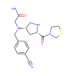 N#Cc1ccc(CN(CC(N)=O)[C@@H]2CN[C@H](C(=O)N3CCSC3)C2)cc1 ZINC000087664191