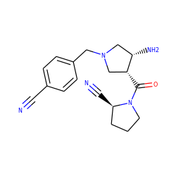 N#Cc1ccc(CN2C[C@H](N)[C@H](C(=O)N3CCC[C@H]3C#N)C2)cc1 ZINC000028955088