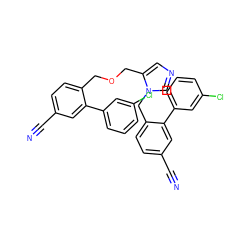 N#Cc1ccc(COCc2cncn2Cc2ccc(C#N)cc2-c2cccc(Cl)c2)c(-c2cccc(Cl)c2)c1 ZINC000028392401