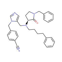 N#Cc1ccc(Cn2cncc2CN(CCCCc2ccccc2)[C@H]2CCN(Cc3ccccc3)C2=O)cc1 ZINC000013863882