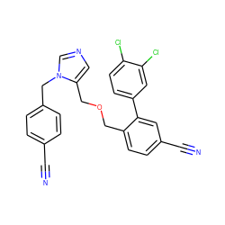 N#Cc1ccc(Cn2cncc2COCc2ccc(C#N)cc2-c2ccc(Cl)c(Cl)c2)cc1 ZINC000028391507