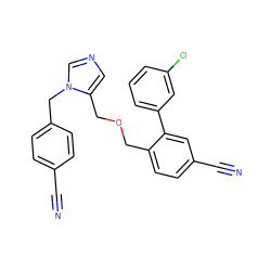 N#Cc1ccc(Cn2cncc2COCc2ccc(C#N)cc2-c2cccc(Cl)c2)cc1 ZINC000028389928