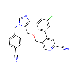 N#Cc1ccc(Cn2cncc2COCc2cnc(C#N)cc2-c2cccc(Cl)c2)cc1 ZINC000028392657