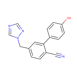 N#Cc1ccc(Cn2cncn2)cc1-c1ccc(O)cc1 ZINC000045355217