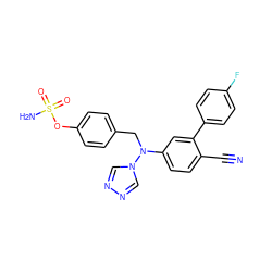 N#Cc1ccc(N(Cc2ccc(OS(N)(=O)=O)cc2)n2cnnc2)cc1-c1ccc(F)cc1 ZINC000066078119