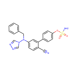 N#Cc1ccc(N(Cc2ccccc2)n2cnnc2)cc1-c1ccc(OS(N)(=O)=O)cc1 ZINC000066098890