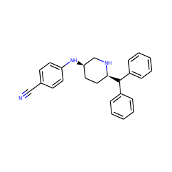 N#Cc1ccc(N[C@@H]2CC[C@H](C(c3ccccc3)c3ccccc3)NC2)cc1 ZINC000095553103