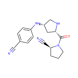 N#Cc1ccc(N[C@@H]2CN[C@H](C(=O)N3CCC[C@H]3C#N)C2)cc1 ZINC000028521687