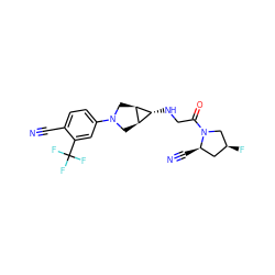 N#Cc1ccc(N2C[C@H]3[C@H](NCC(=O)N4C[C@@H](F)C[C@H]4C#N)[C@H]3C2)cc1C(F)(F)F ZINC000101180529