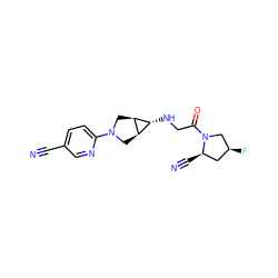 N#Cc1ccc(N2C[C@H]3[C@H](NCC(=O)N4C[C@@H](F)C[C@H]4C#N)[C@H]3C2)nc1 ZINC000101180035