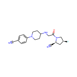 N#Cc1ccc(N2CCC(NCC(=O)N3C[C@@H](F)C[C@H]3C#N)CC2)cc1 ZINC000084811014