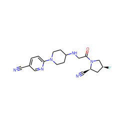 N#Cc1ccc(N2CCC(NCC(=O)N3C[C@@H](F)C[C@H]3C#N)CC2)nc1 ZINC000040934506