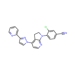 N#Cc1ccc(N2CCc3c(-n4ccc(-c5ccccn5)n4)ccnc32)c(Cl)c1 ZINC000040379658