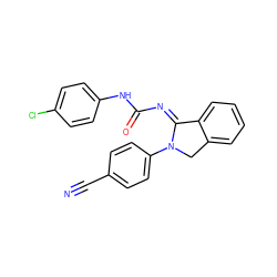 N#Cc1ccc(N2Cc3ccccc3/C2=N/C(=O)Nc2ccc(Cl)cc2)cc1 ZINC000012510799