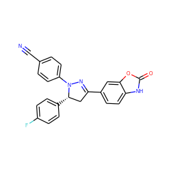 N#Cc1ccc(N2N=C(c3ccc4[nH]c(=O)oc4c3)C[C@@H]2c2ccc(F)cc2)cc1 ZINC000058568873