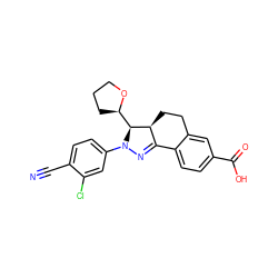 N#Cc1ccc(N2N=C3c4ccc(C(=O)O)cc4CC[C@@H]3[C@@H]2[C@H]2CCCO2)cc1Cl ZINC000058576268