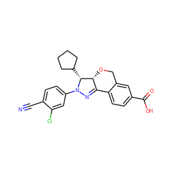 N#Cc1ccc(N2N=C3c4ccc(C(=O)O)cc4CO[C@H]3[C@H]2C2CCCC2)cc1Cl ZINC000058569241