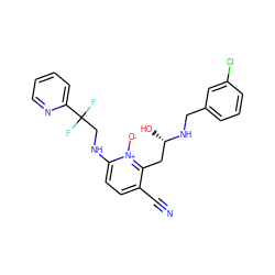 N#Cc1ccc(NCC(F)(F)c2ccccn2)[n+]([O-])c1C[C@H](O)NCc1cccc(Cl)c1 ZINC000028525026