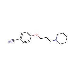 N#Cc1ccc(OCCCN2CCCCC2)cc1 ZINC000002009079