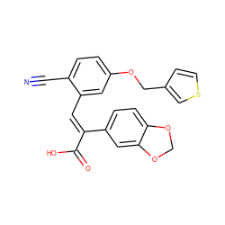 N#Cc1ccc(OCc2ccsc2)cc1/C=C(/C(=O)O)c1ccc2c(c1)OCO2 ZINC000013780364