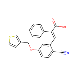 N#Cc1ccc(OCc2ccsc2)cc1/C=C(/C(=O)O)c1ccccc1 ZINC000013780363