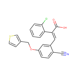 N#Cc1ccc(OCc2ccsc2)cc1/C=C(/C(=O)O)c1ccccc1Cl ZINC000013780365