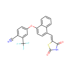 N#Cc1ccc(Oc2ccc(/C=C3\SC(=O)NC3=O)c3ccccc23)cc1C(F)(F)F ZINC000066073679