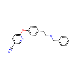 N#Cc1ccc(Oc2ccc(CCNCc3ccccc3)cc2)nc1 ZINC000028826384