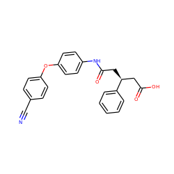 N#Cc1ccc(Oc2ccc(NC(=O)C[C@@H](CC(=O)O)c3ccccc3)cc2)cc1 ZINC000473144503