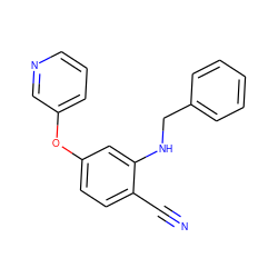 N#Cc1ccc(Oc2cccnc2)cc1NCc1ccccc1 ZINC000073297003