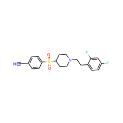 N#Cc1ccc(S(=O)(=O)C2CCN(CCc3ccc(F)cc3F)CC2)cc1 ZINC000000602742