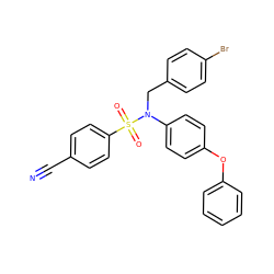 N#Cc1ccc(S(=O)(=O)N(Cc2ccc(Br)cc2)c2ccc(Oc3ccccc3)cc2)cc1 ZINC001772580445