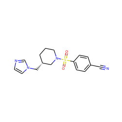 N#Cc1ccc(S(=O)(=O)N2CCC[C@@H](Cn3ccnc3)C2)cc1 ZINC000653871740