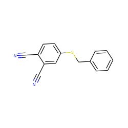 N#Cc1ccc(SCc2ccccc2)cc1C#N ZINC000095560130