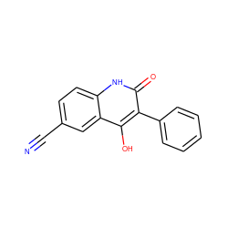 N#Cc1ccc2[nH]c(=O)c(-c3ccccc3)c(O)c2c1 ZINC000036185228