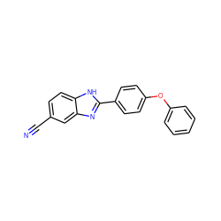 N#Cc1ccc2[nH]c(-c3ccc(Oc4ccccc4)cc3)nc2c1 ZINC000013612038