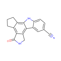 N#Cc1ccc2[nH]c3c4c(c5c(c3c2c1)CNC5=O)CCC4 ZINC000028570055