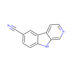 N#Cc1ccc2[nH]c3cnccc3c2c1 ZINC000013535827