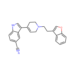 N#Cc1ccc2[nH]cc(C3=CCN(CCc4coc5ccccc45)CC3)c2c1 ZINC000045391960