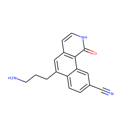 N#Cc1ccc2c(CCCN)cc3cc[nH]c(=O)c3c2c1 ZINC000028955852