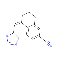 N#Cc1ccc2c(c1)CCC/C2=C/c1cnc[nH]1 ZINC000100377606