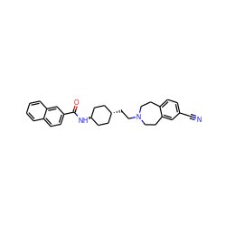 N#Cc1ccc2c(c1)CCN(CC[C@H]1CC[C@H](NC(=O)c3ccc4ccccc4c3)CC1)CC2 ZINC000253635714